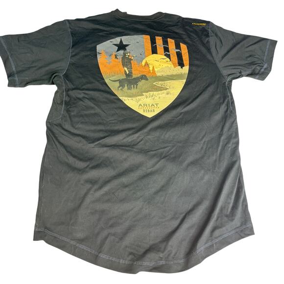 Ariat Rebar Men's sz Medium Black Short Sleeve Workman Working Dog Shirt NWT - Picture 2 of 12